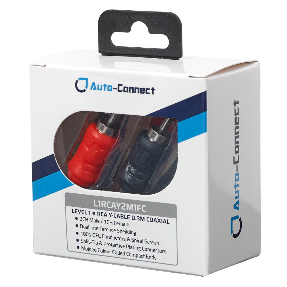 Auto-Connect koaksial Y-split lavniveau 2 han-1 hun, Level 1