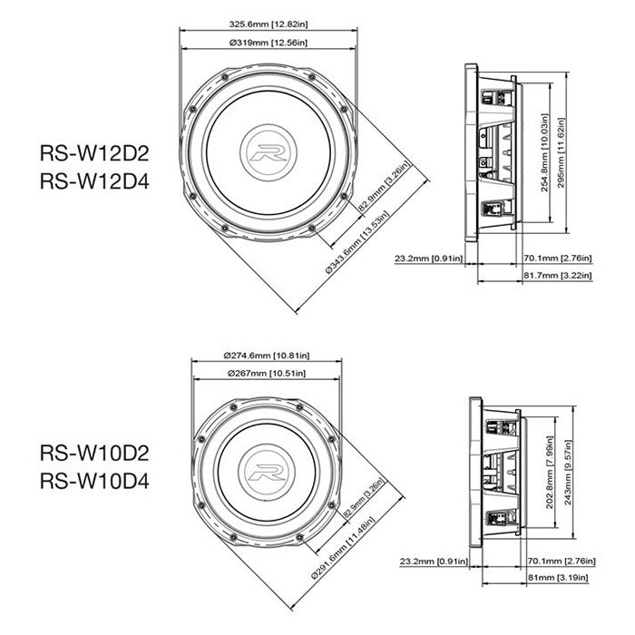 Alpine RS-W10D4 Shallow Type-R subwoofer 10