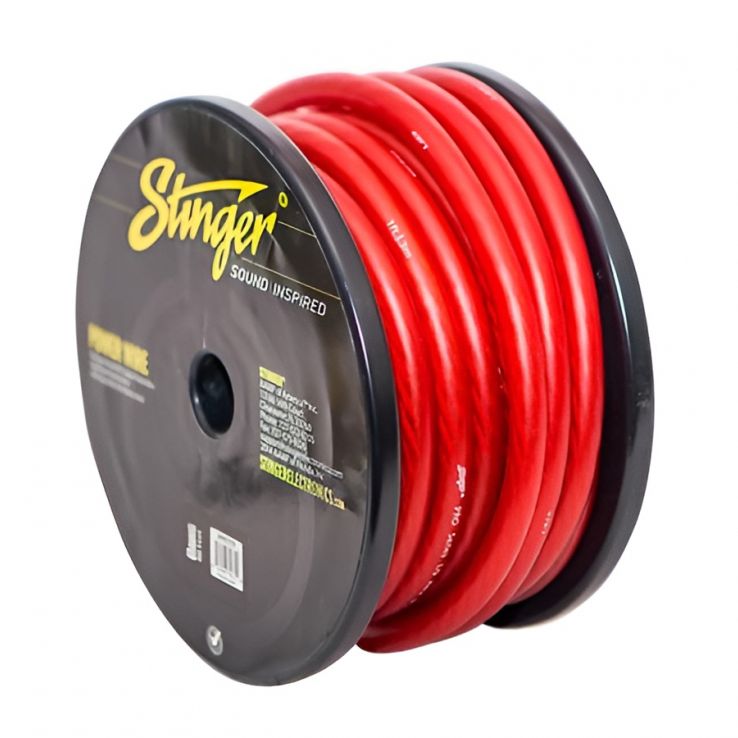 Stinger 50mm2 OFC strømkabel, mat rød, løbende meter