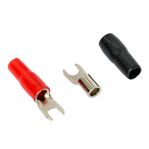 Auto-Connect rød og sort gaffelkabelsko, 10 mm²