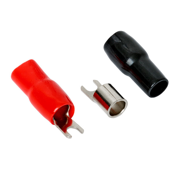 Auto-Connect rød og sort gaffelkabelsko, 21 mm²