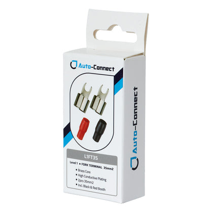 Auto-Connect rød og sort gaffelkabelsko, 35 mm²