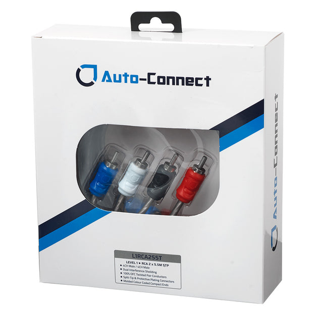 Auto-Connect 4-kanals snoet lavniveaukabel 5,5 meter, Level 1
