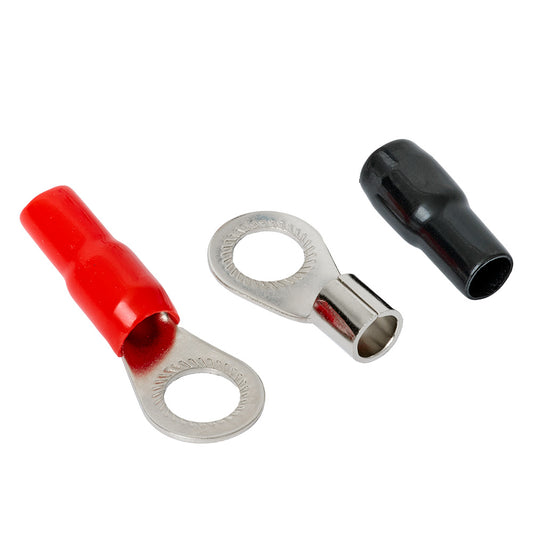 Auto-Connect rød og sort ringkabelsko M12, 21 mm²