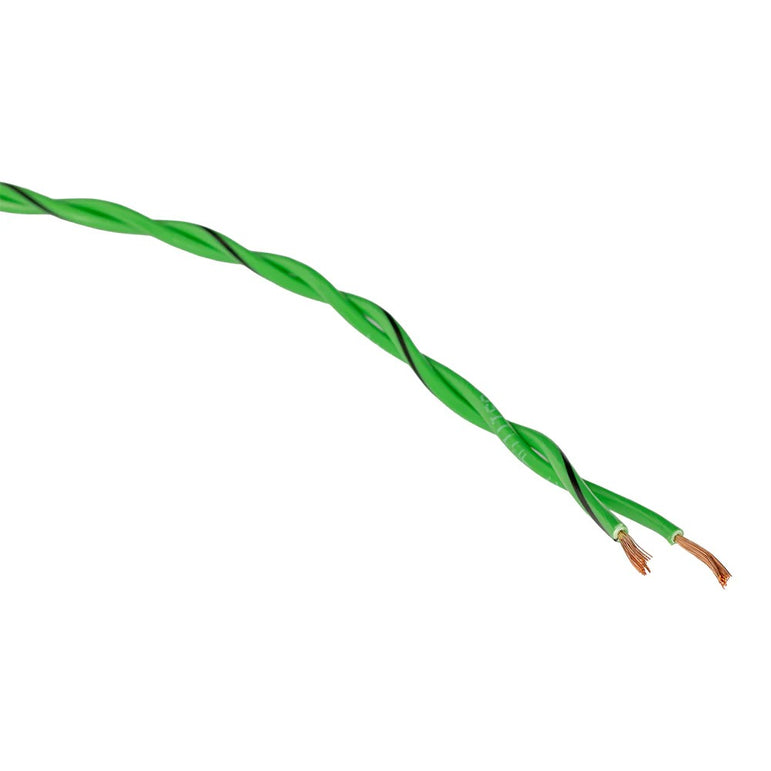 Auto-Connect snoet højttalerkabel 2x0.8mm² grøn, pris per meter