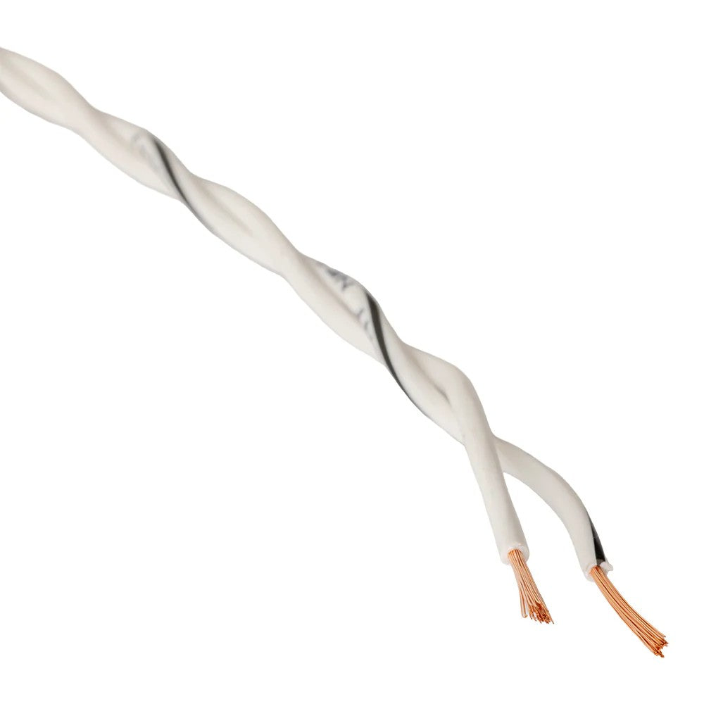 Auto-Connect tvundet højtalerkabel 2x0.8mm² hvid, pris pr. meter