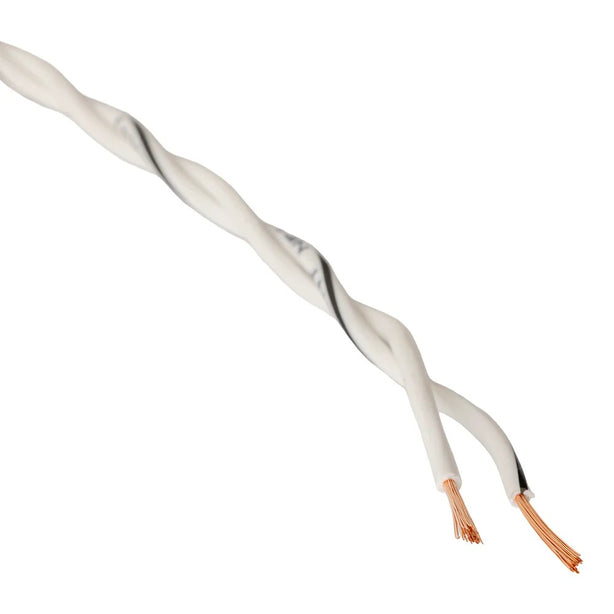 Auto-Connect tvundet højtalerkabel 2x0.8mm² hvid, pris pr. meter