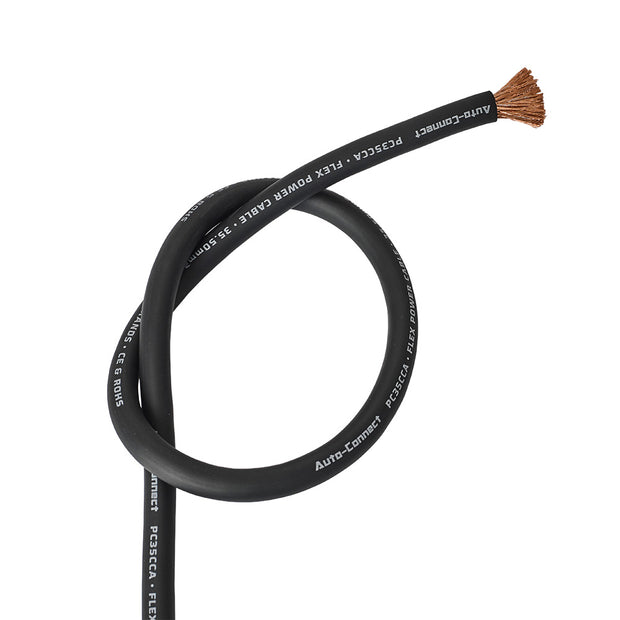 Auto-Connect sort strømkabel CCA 35.5mm², metervare