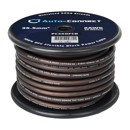 Auto-Connect sort strømkabel OFC 35.5mm², metervare