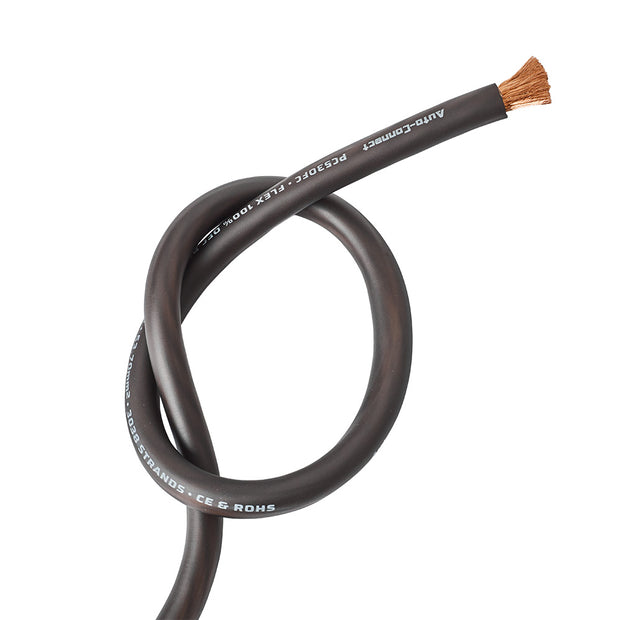 Auto-Connect sort strømkabel OFC 53.7mm², metervare