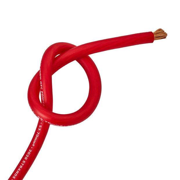 Auto-Connect rød strømkabel OFC 53,7mm², metervare
