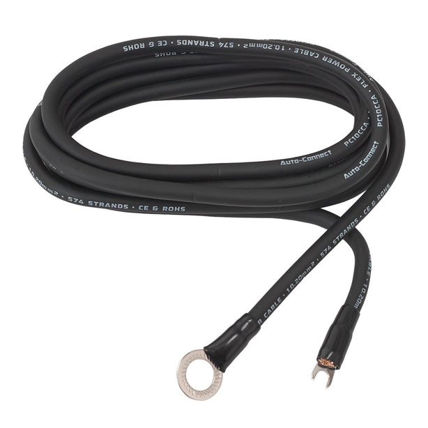 Auto-Connect 2.5 meter strømkabel CCA 10.2mm², sort