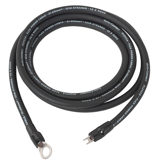 Auto-Connect 2.5 meter strømkabel CCA 21.6mm², sort