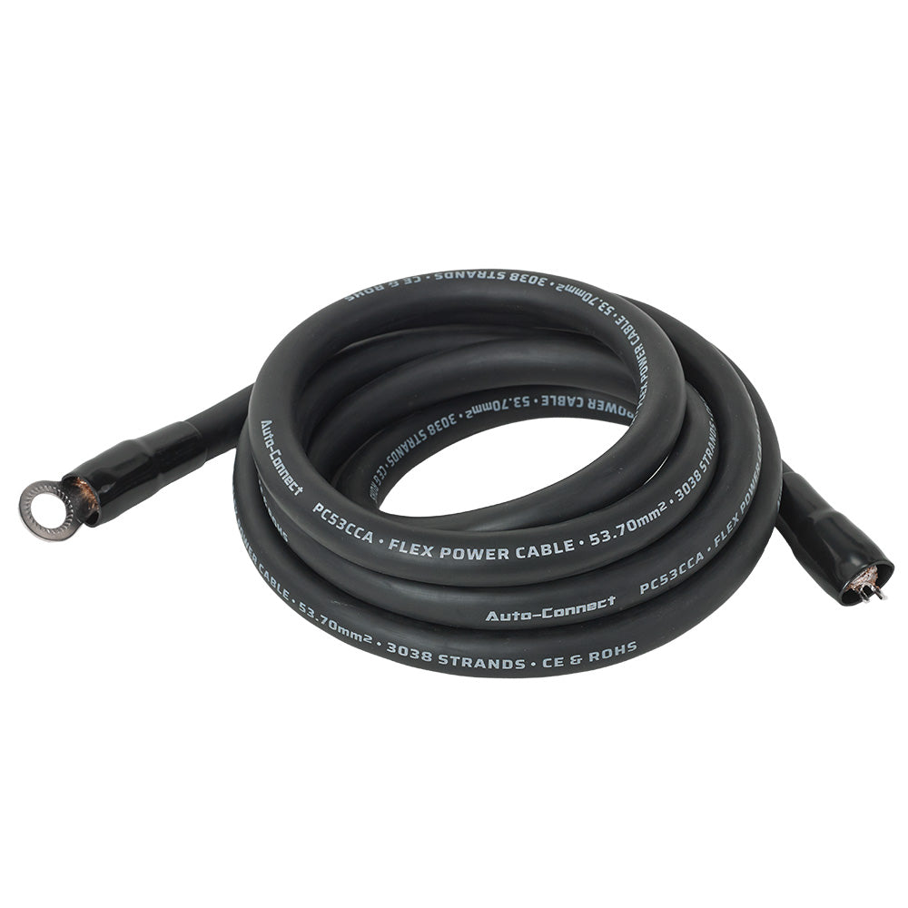 Auto-Connect 2,5 meter strømkabel CCA 53,7mm², sort