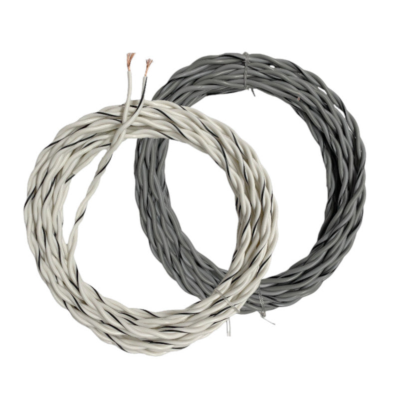 Auto-Connect tvundet højtalerledning 2x1.0mm² grå og hvid, 6 meter