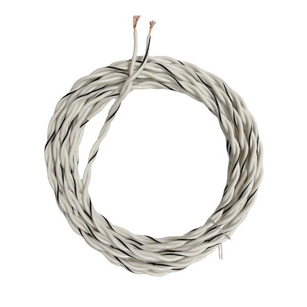 Auto-Connect tvundet højtalerkabel 2x1.0mm² hvid, løbende meter