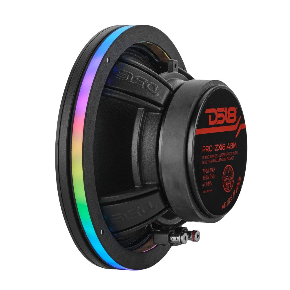 DS18 8-tommers digital RGB LED-ring til højttalere/baser