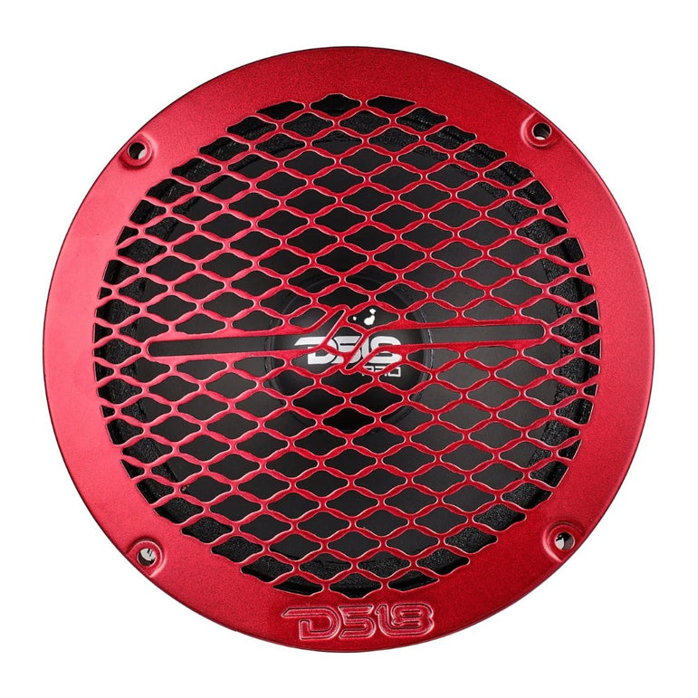 DS18 PRO-GRILL6MS/RD, slank 6.5 tommer højttalergitter i metal, rød