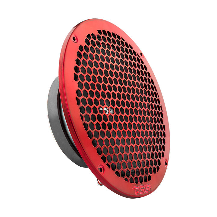 DS18 PRO-GRILL8MS, slank 8-tommer højttalergitter i metal, rød