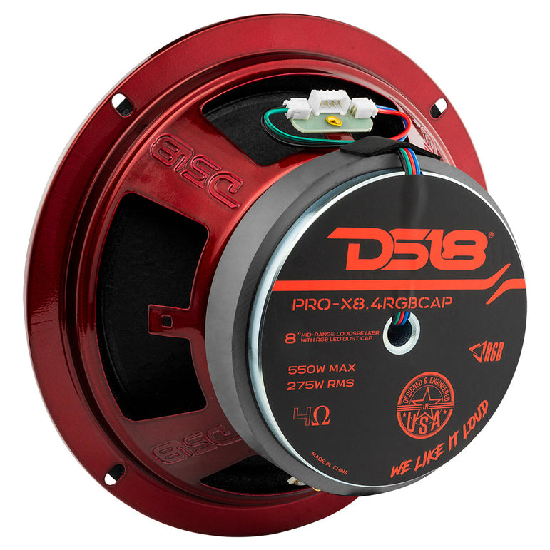 DS18 PRO-X8.4RGBCAP, 8 tommer mellembas med RGB LED-belysning