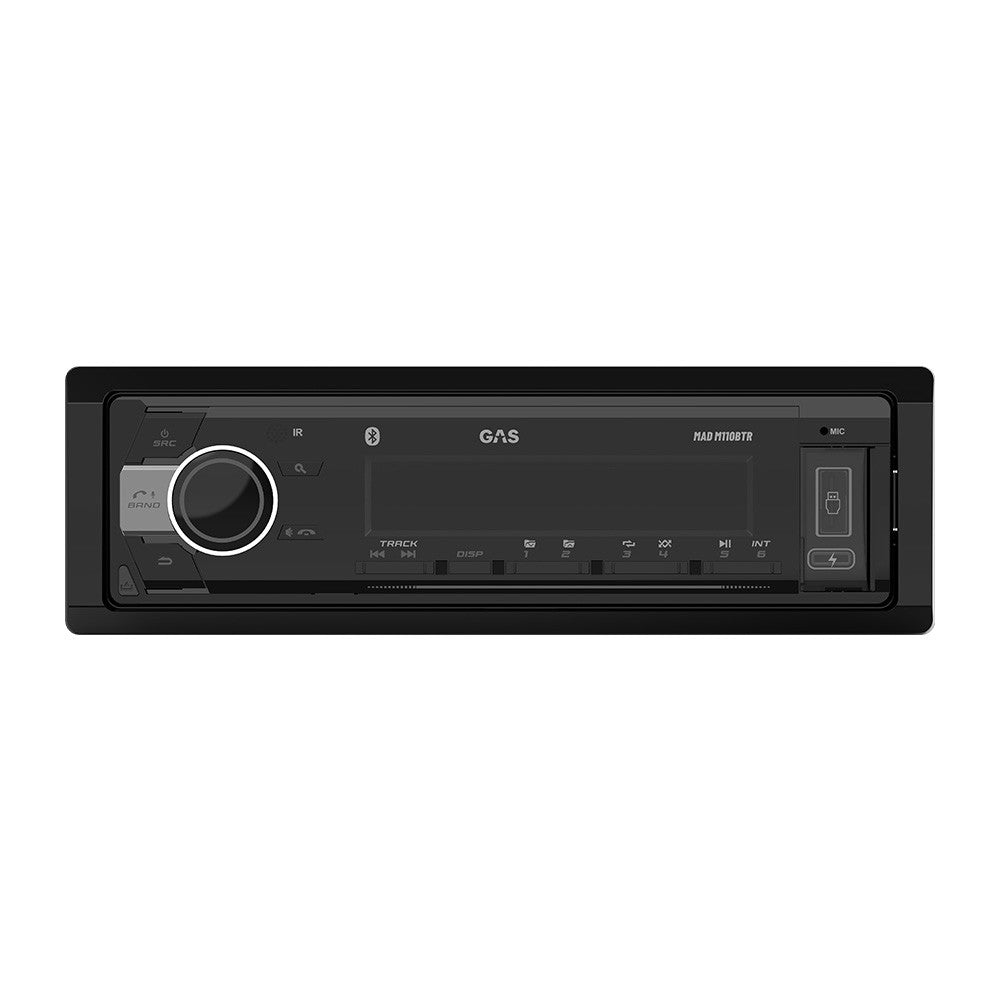 GAS MAD M110-BTR, bilstereo med Bluetooth 5.3, AUX, USB-C & 2 par lavniveau