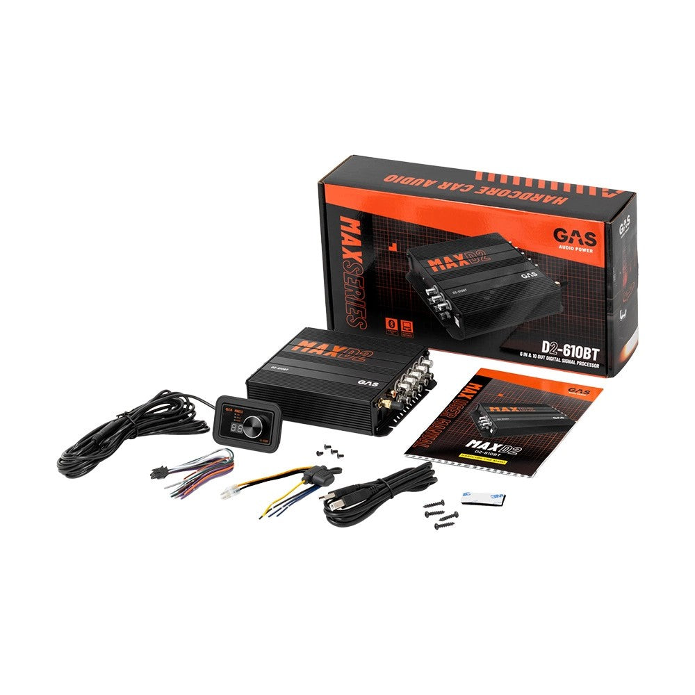 GAS MAX D2-610BT, 10-kanals DSP med Bluetooth