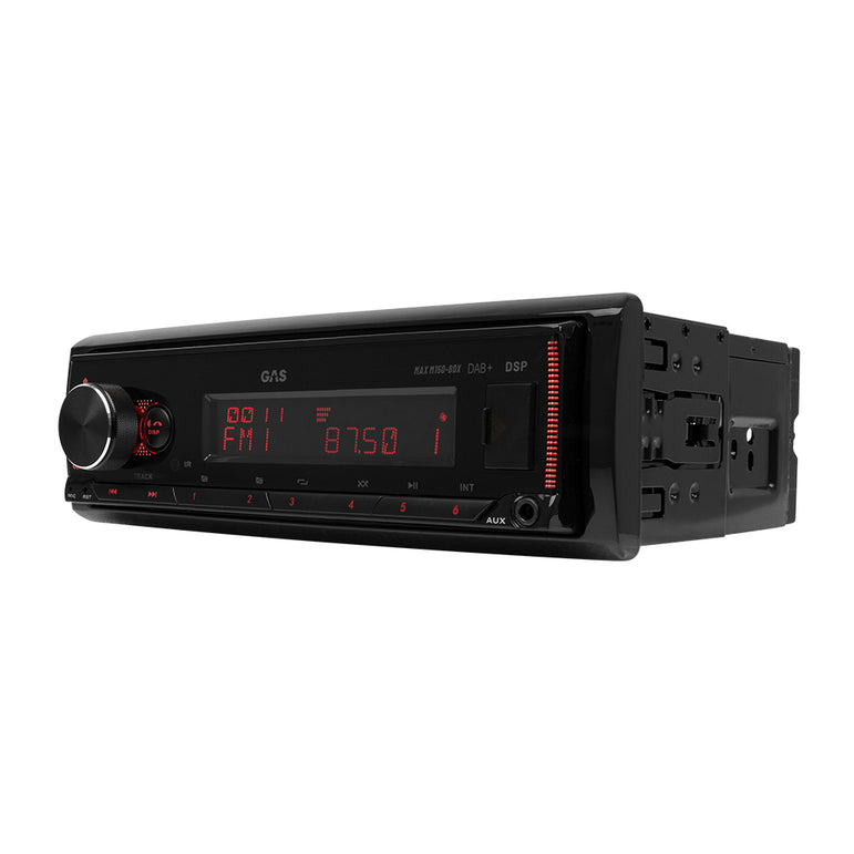 GAS MAX M150-BDX bilstereo med Bluetooth, DAB, 32-bit DSP og 3 par (4V) lavniveau