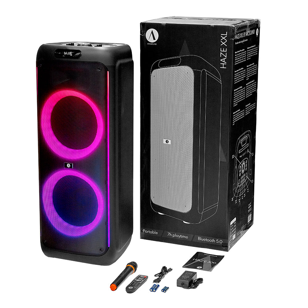 Arcsound HAZE XXL, tung festhøjttaler med trådløs mikrofon og Bluetooth