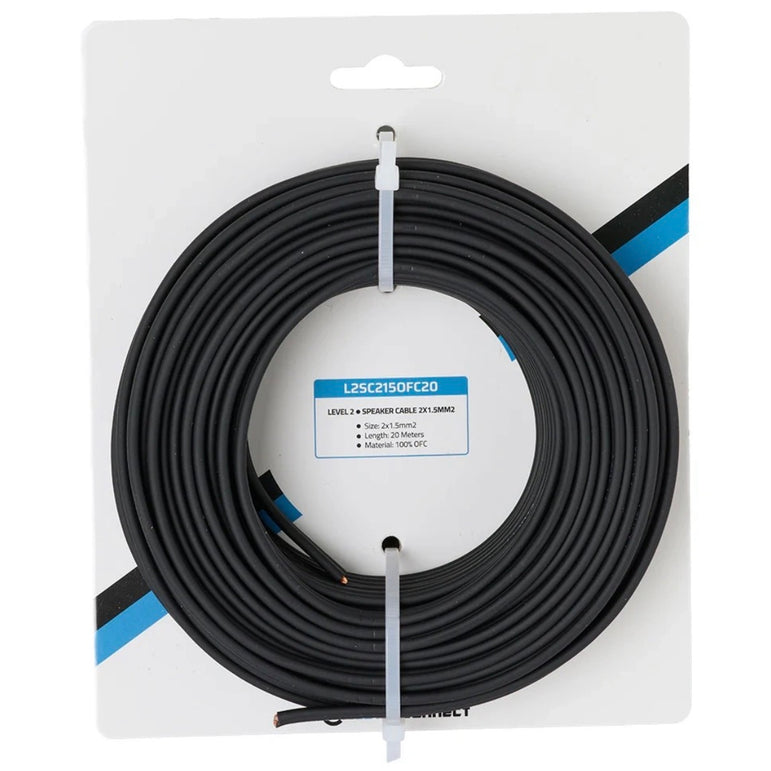 Auto-Connect OFC-højttalerkabel 2x1.5 mm², 20 meter